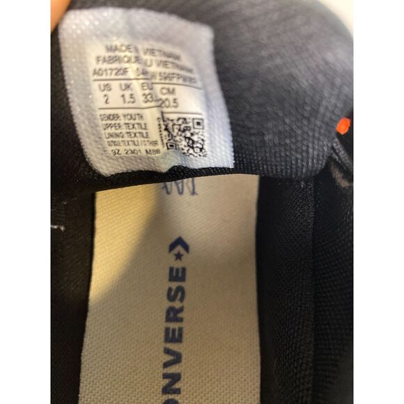 Converse Chuck Taylor Black Canvas Sneaker Mid Top Casual Youth 2 Orange - Picture 6 of 6